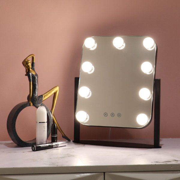 DP331A-9 Black Led Makeup Hollywood Vanity Mirror