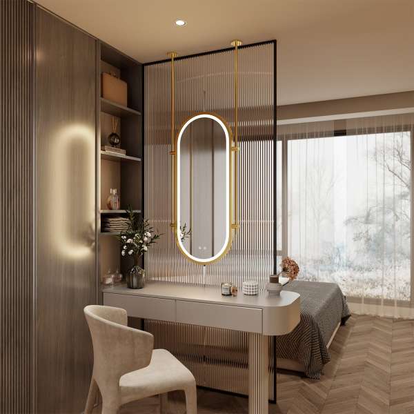 Hanging Oval LED Bathroom Mirror